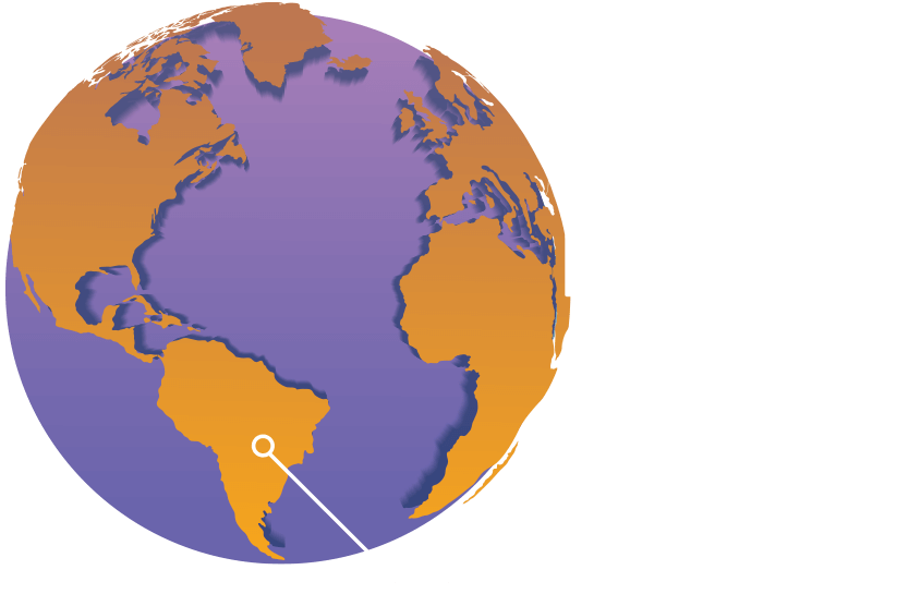 Globo terrestre destacando Brasília com a frase 'Onde nos encontrar?'